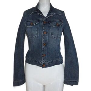 AG Denim Jacket, XS, Buttons, Pockets/Flaps, The Alamo, Stretch, Long sleeves